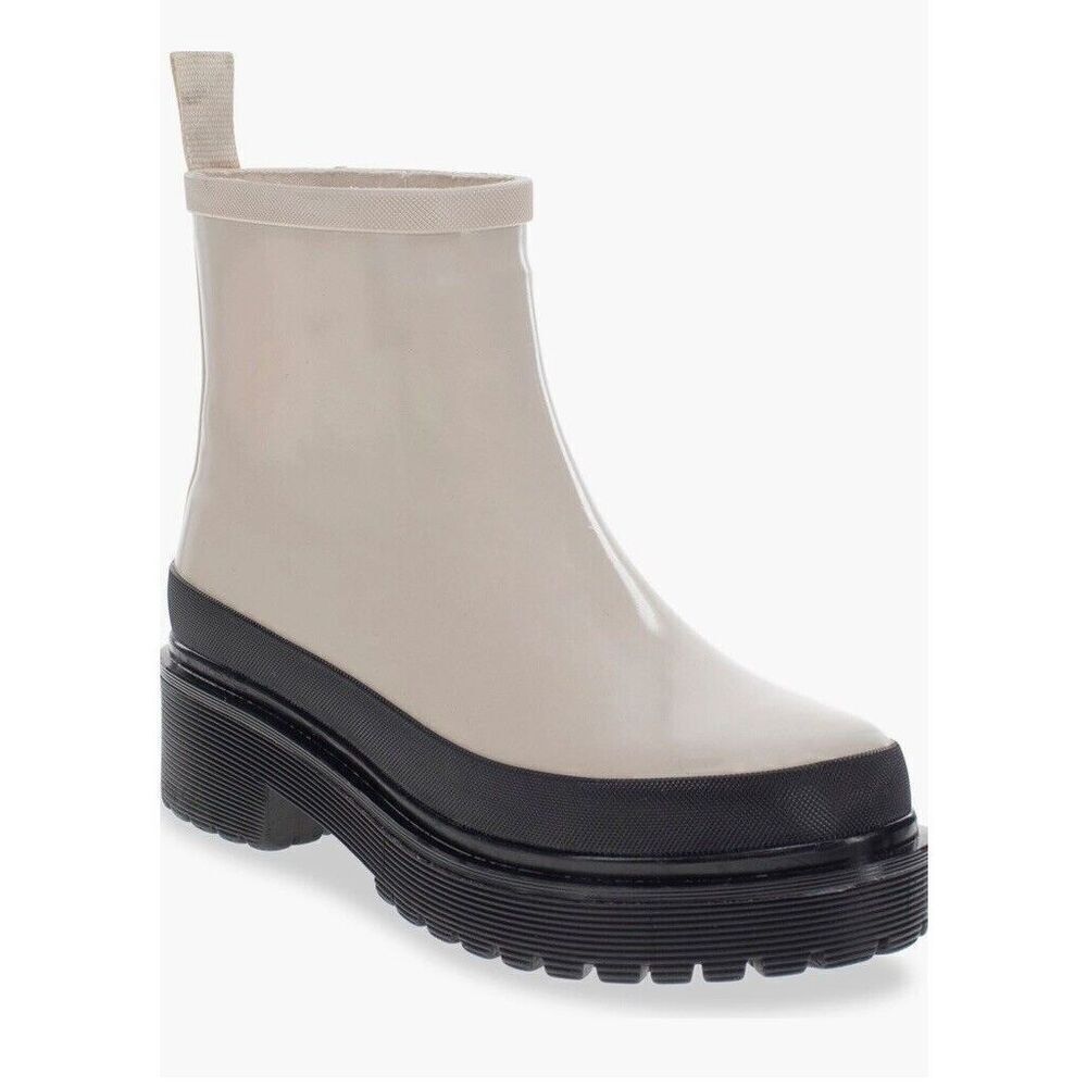 Chooka Rain Boots Redmond Heel Shortie Size 10 Ivory Waterproof